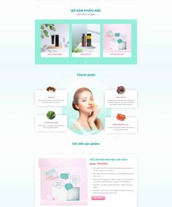 Theme wordpress lading pape giới thiệu bộ mỹ phẩm