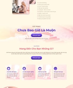 Theme wordpress lading pape khóa dạy đàn piano