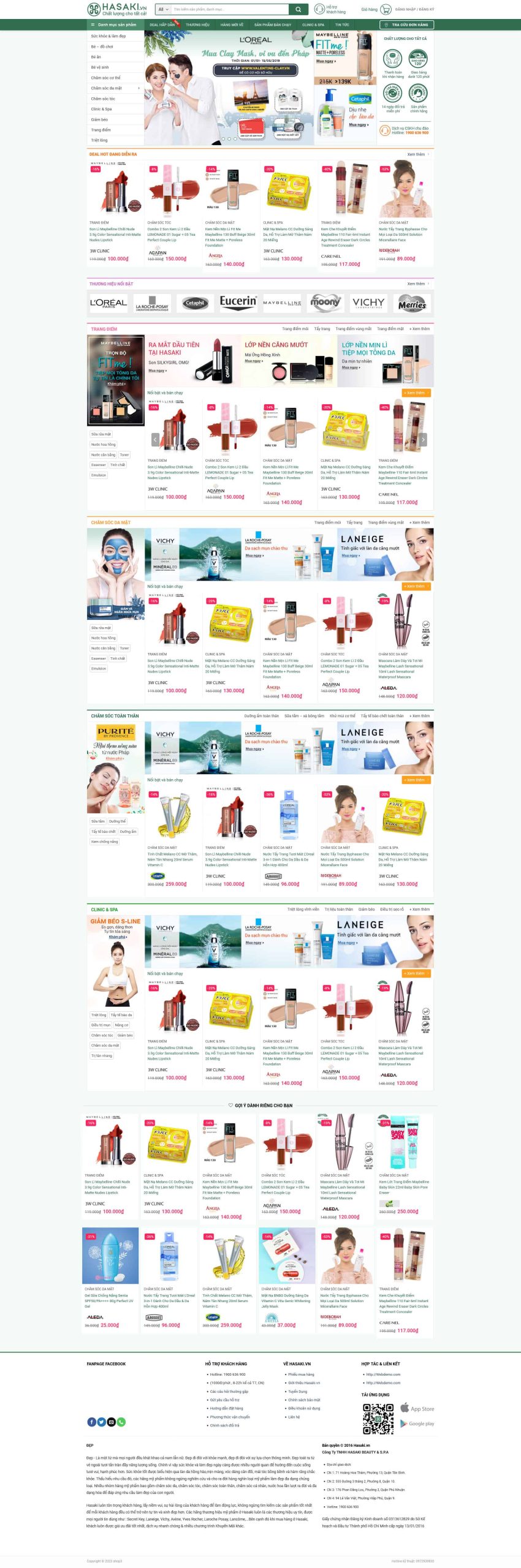 Theme wordpress bán mỹ phẩm đẹp giống Hasaki