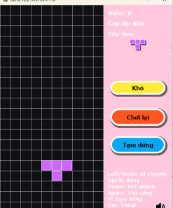 Mã nguồn game xếp hình bằng Python